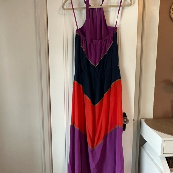 BCBG MaxAzria Dee Maxi Dress color block halter Sz S - Picture 9 of 9